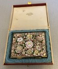 K  Uyeda 950 Silver Mop Compact Imperial Hotel Tokyo Box Japanese Shibayama