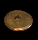 19th C  Polychrome Painted Liverpool Transfer Button Of Minerva athena