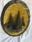 Vintage 1970s String Art Sail Boat ship schooner nautical Felt Wall Decor
