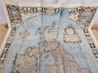 1937 British Isles Poster Map National Geographic Society Vintage