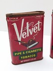 5 Vintage Velvet Pipe And Cigarette Tobacco Pocket Tins Empty Various Conditions