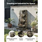 35 63  Outdoor Water Fountain With Led Light 4-tier Yard Garden Stand Fountain