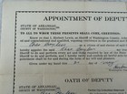 Sheriff Signed Document 1936 Deputy Appt Washington County Arkansas Police