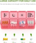Large Weekly Pill Organizer 4 Times A Day 7 Day Pill Box  Portable Medicine