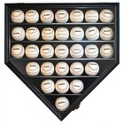 Displaygifts Baseball Display Case 30 Balls Black Frame Lockable Uv Protection