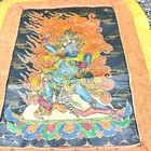 Silk Tibetan Buddhist Thangka Scroll Vajrapani Wrathful Deity Brocade 28 5 