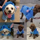 Small Dog Cat Blue Stitch Hoodie Costume Halloween Christmas Soft Velvet