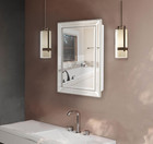 Metro Beaded Retro Medicine Cabinet  Recess Or Surface Mount Bathroom Cabinet wi