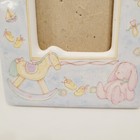 Vtg It s A Boy Nursery Pastel Blue Pastel Ceramic Picture Photo Frame
