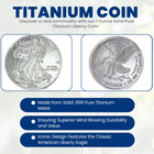Two 1 Troy Ounce oz  999 Pure Titanium Metal Walking Liberty eagle Rounds coins