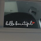 Hello Beautiful        Rearview Mirror Pair Diecut Vinyl Window Decal Sticker Car