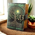 400 Pages Tree Of Life   Book Of Shadows Spell Book Leather Journal Wiccan Gifts