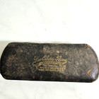 Antique Dr  Chas  Rees Gold Filled Pair Of Frameless Glasses In Leather Box