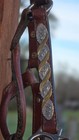 Western Show Halter Leather W  Silver Tone   Brass Overlay Accents Horse Size