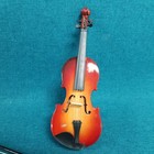 Vtg 8  Mini Violin Wind Up Music Box W  Case- Tested   Works 