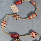 New Mercury Glass Christmas Garland Light Up Peppermint Red Stripe Candy Timer