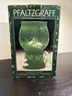 Vtg New Pfaltzgraff Winterberry Silhouette Green Frosted Glass Floating Candle