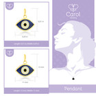 18k Solid Gold Evil Eye Pendant For Women   Girls Necklace