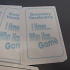 Geometry Vocabulary I Have Who Has Card Game New Educational Classroom Math