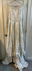 Vintage Cahill Of Beverly Hills 1950   s Ivory Wedding Dress Lace   Satin M l