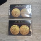  2  1776-2026 Nickel Semiquincentennial 24kt Gold Plated Commemorative Coin Coa