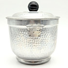 Vintage Mid Century Hammered Aluminum Ice Bucket Made In Italy