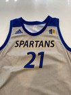 Game Worn Used Adidas San Jose State Spartans Sjsu Basketball Jersey Medium 6 21