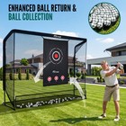 10x8x6ft Golf Hitting Cage Practice Net Heavy Duty Backyard Training Setup