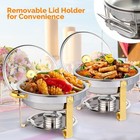 2 Pack 5qt Chafing Dish Buffet Set Stainless Steel Chafers With Glass Lid Gold