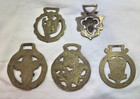 Brass Horse Medallion Antique English Wales Cornwall Lot Of 5 Harness