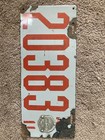1911 New Jersey Porcelain License Plate - 20383 - With Badge