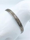 Vintage Art Nouveau Sterling Bangle Bracelet W  Floral Motif