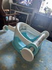 Summer Infant Baby Bath Seat Blue   White With Suction Cups And Safety Warnings