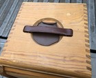 Aus Jena Wood Roll Top Microscope Case Storage Box Vintage East Germany Tambour