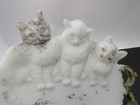 1901 Pan American Exposition Milk Glass Souvenir Plate With Cats Am Expo