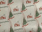 Vtg Christmas Wrapping Paper Gift Wrap Gorgeous Seasons Greeting Cabin Scene Nos