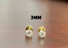 Newborn Baby Kids Girls Womens Cz Stud Earrings 3mm 10k Gold Fashion Elegant