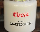 Vintage Coors Pure Malted Milk Thermo Porcelain Soda Fountain Countertop Jar