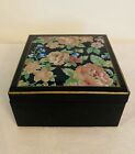 Vintage Otagiri Japan Lacquerware Drink Coasters Floral Garden Set Of 4 W case