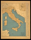 Antique Map Of Italy Wall Art Old Original Sicily Sardinia Corsica Roma 1930s