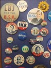 Framed Lot Of 40 60s To Early 2000s Metal Political Buttons