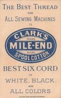 Clark s Mile End Spool Cotton Thread  1887 Trade Card  Size  70 Mm X 112 Mm