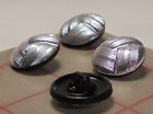 12 Med Vintage Czech Glass Shank Button Silver Folded Texture Design3 4  18mm 24