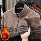 Men s Fleece-lined Thick Half-zip Sweater Warm Autumn Winter Sweater