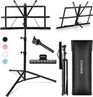 Foldable Music Stand With Carrying Bag - Adjustable Height  Portable Design