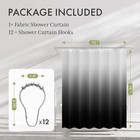 Amazerbath Shower Curtain  Cloth Ombre Black Shower Curtain Set With 12 Hooks  W