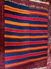 Antique Large Striped Rio Grande Blanket rug Weaving Not Navajo