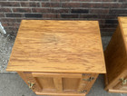 Vintage Set 2 White Clad Oak Icebox Chest End Table Nightstands