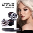 Music Flower Gel Eyeliner  Black And Brown Eyeliner Waterproof Long Lasting