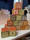 Antique Disney Set Of 17 1930s Character Blocks Mickey  Minnie  Pluto  Etc